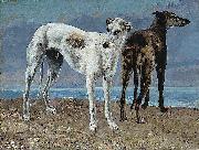 Gustave Courbet The Greyhounds of the Comte de Choiseul oil painting artist